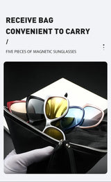 Men Or Women's  5 PCS Clip On Magnetic Polarized UV400-Sunglasses