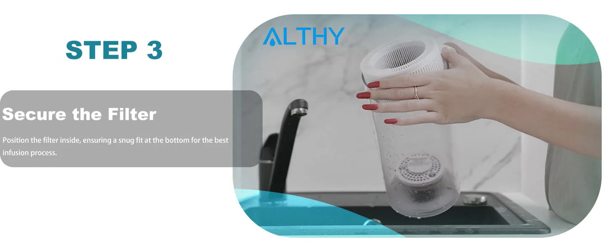 ALTHY Hydrogen Purified Water PH Levels /Calcium Sulfite replacement filter
