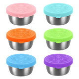 6 Pcs Set Leakproof Stainless Steel Containers With Silicone Stretch Lids
