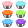 6 Pcs Set Leakproof Stainless Steel Containers With Silicone Stretch Lids