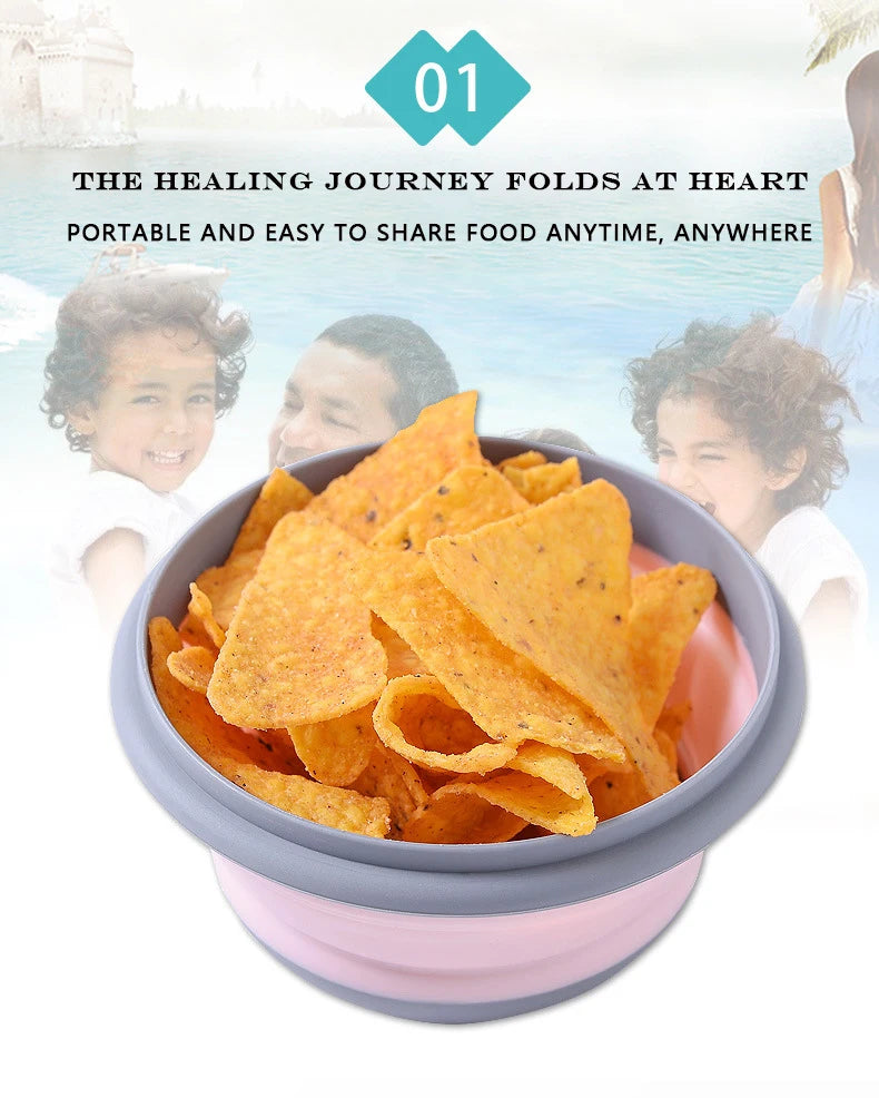 3 Pieces Silicone Folding Bowls with Lids