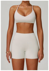 Women's Anti-Sweat Push Up Cross Shoulder Sports Bra