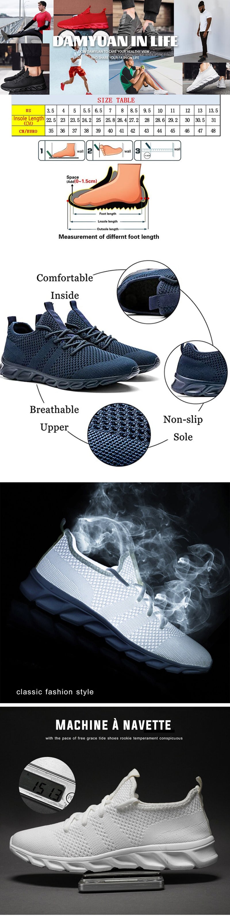 Men Casual Breathable Mesh Sport Shoes.