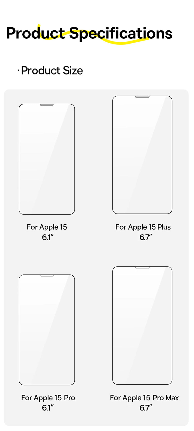 Baseus 0.4mm Corning Tempered Glass Full-Screen Dust-proof Screen Protector For iPhone 14 13 Pro Max Plus