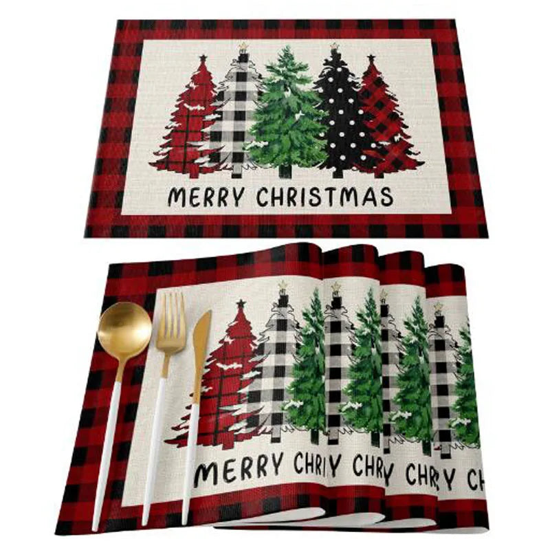 Christmas linen Table place mats