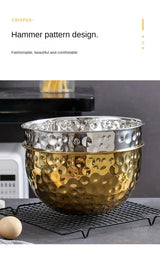Stainless Steel Hammer Point Fruit Or Mixing Bowl