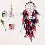 Hand-woven Dreamcatcher With Artificial Feathers And Crystals