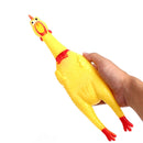 Pet's Small Or Large Durable Yellow Rubber Screaming Chicken Chewy Toy