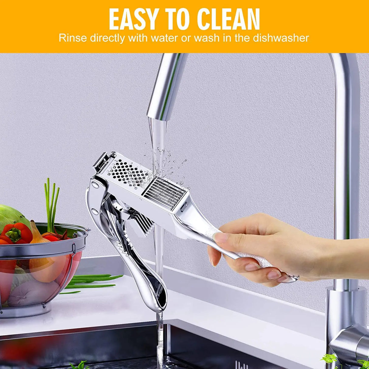 Stainless Steel 2 in 1 Garlic Press