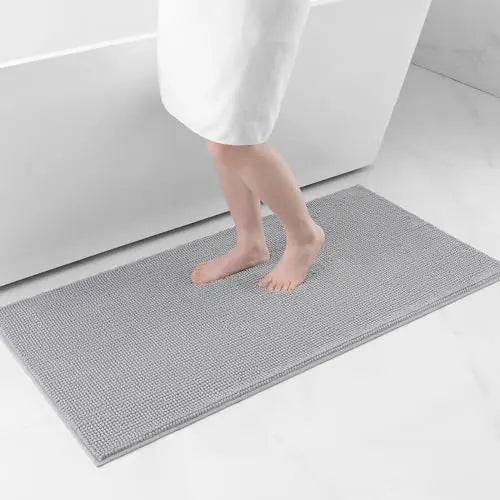 Kitinjoy Chenille Non-slip Washable Quick Drying Bath Mat
