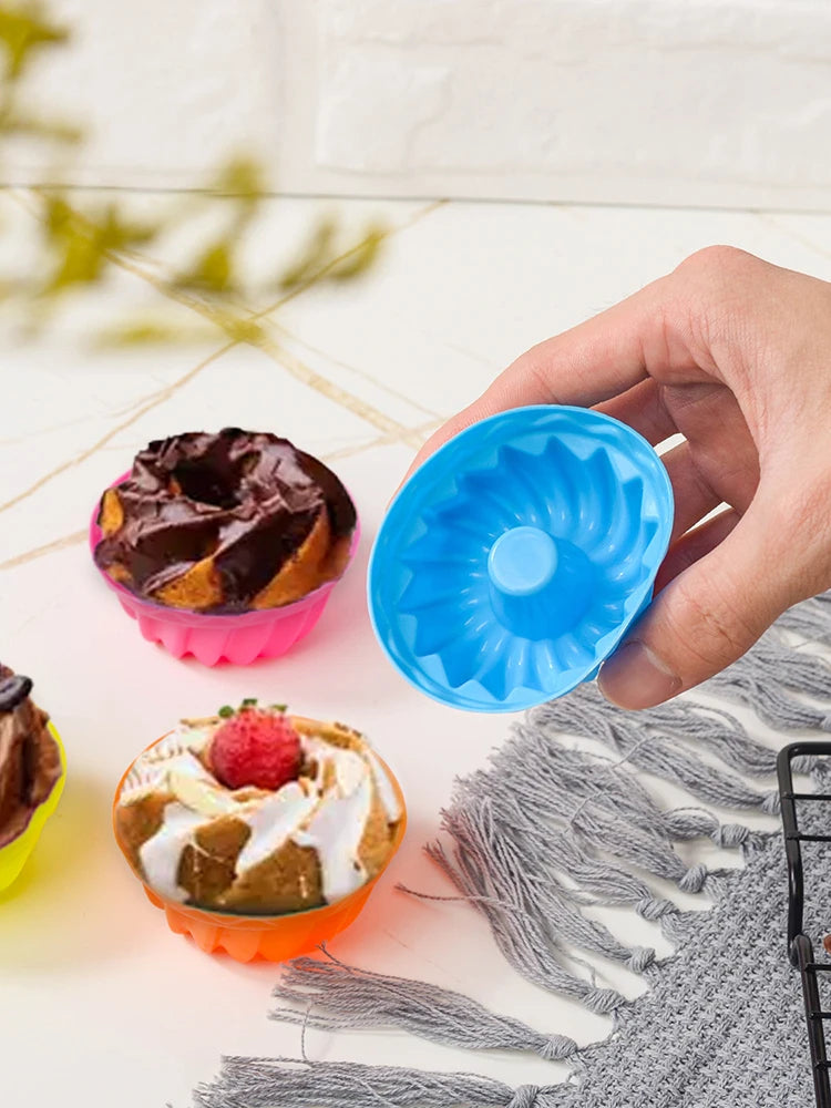 6PCS Silicone High Temperature Easy To Release Baking Cake Molds