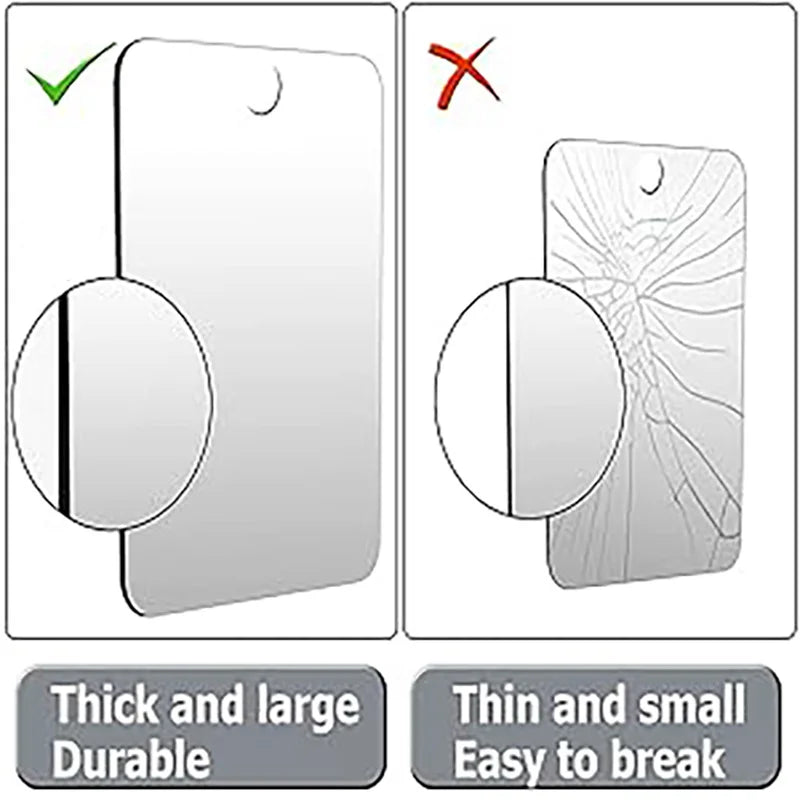 Acrylic Anti Fog Mirror With Suction Cup For Bathroom