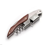 Professional Waiters Corkscrew With Wood Grip Beer Bottle Opener And Foil Cutter