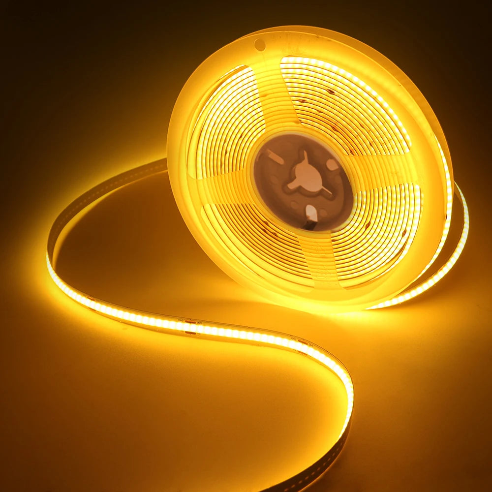 Battery Powered8MM COB Multi Color Led Strip 5V with Motion Sensor 320LEDs/M Led Induction