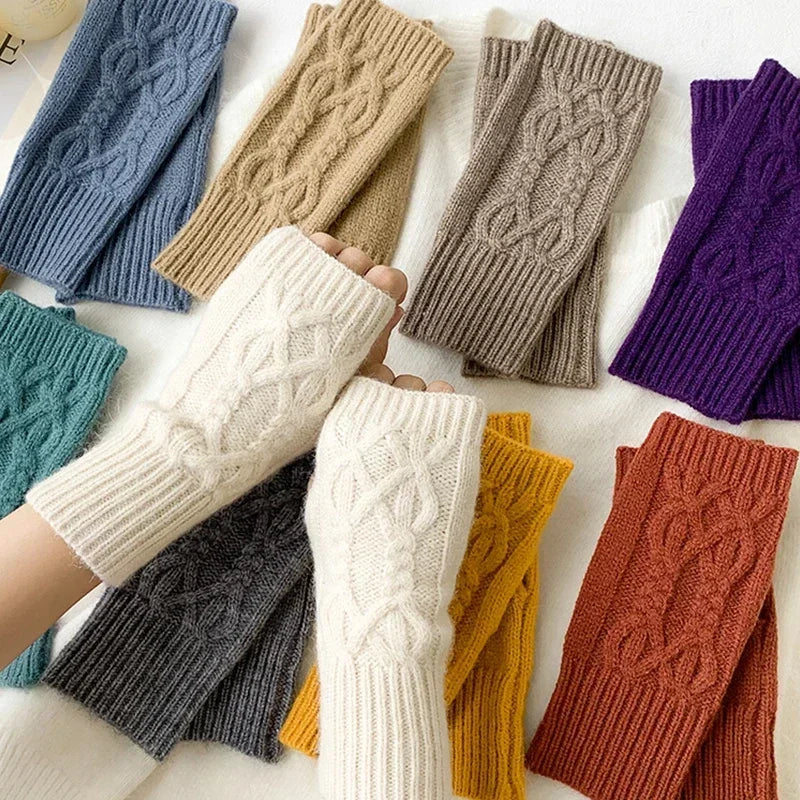 Women Or Men's Half Finger Soft Warm Wool Gloves