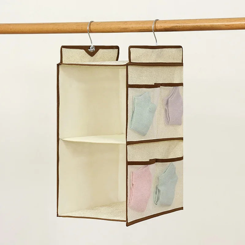 Hanging Non-woven Wardrobe Organizer With Optional Pockets And Drawers