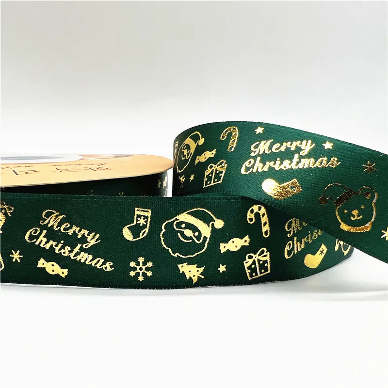 5yards Of 1inch(25mm) Christmas Polyester Ribbon.