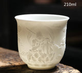 Chinese Three-dimensional White Porcelain Tea Cup