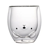 JUSTINLAU Creative Glass Double Wall Insulated Animal Mug