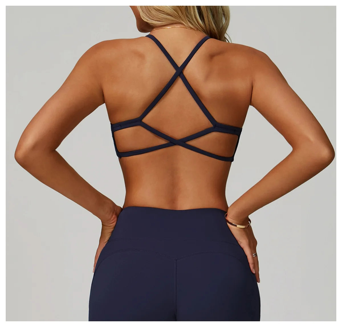 Women's Anti-Sweat Push Up Cross Shoulder Sports Bra