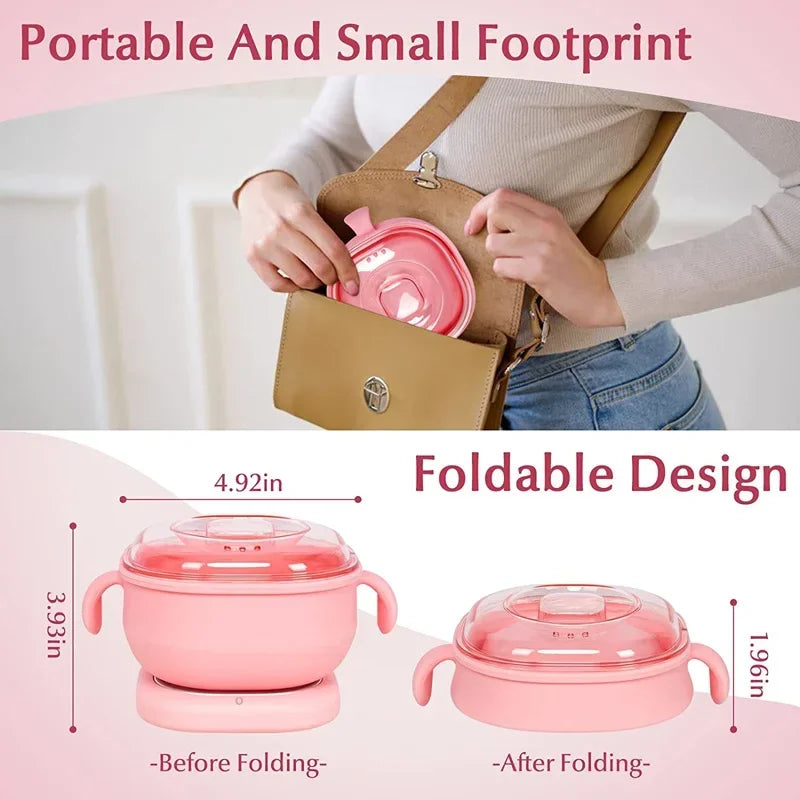 400ML Silicone Foldable Paraffin Pot Heater For Hair Removal