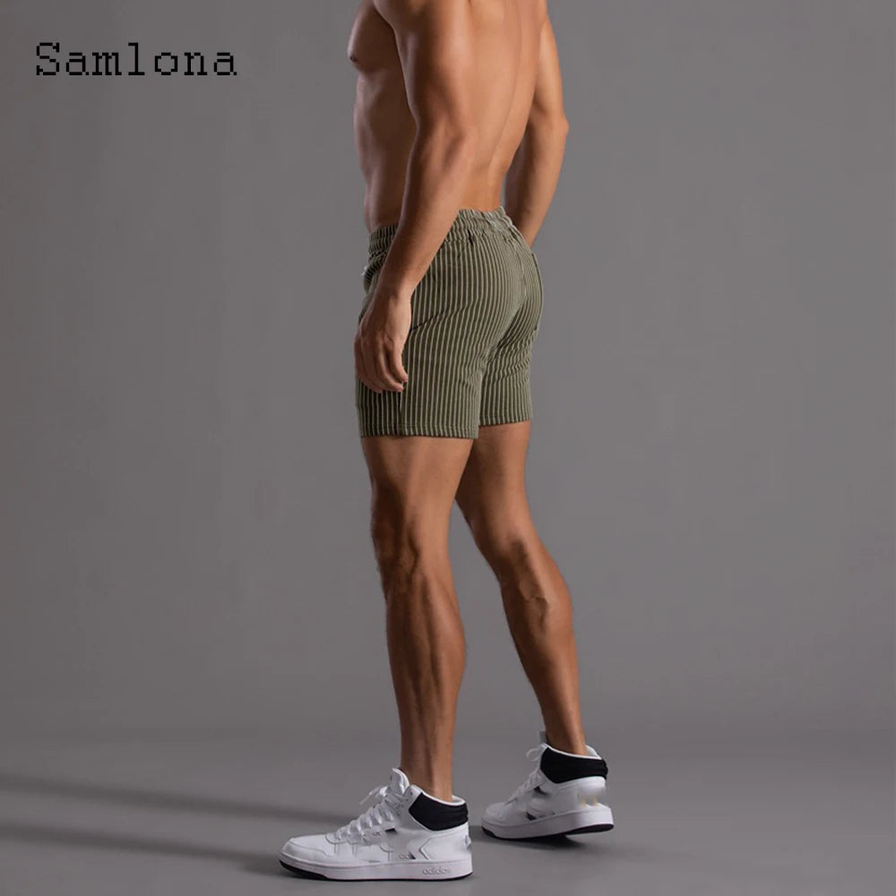 Men's Leisure Shorts With Lace Up And Pockets