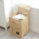 Folding Jute Organizer Storage Basket With Lids
