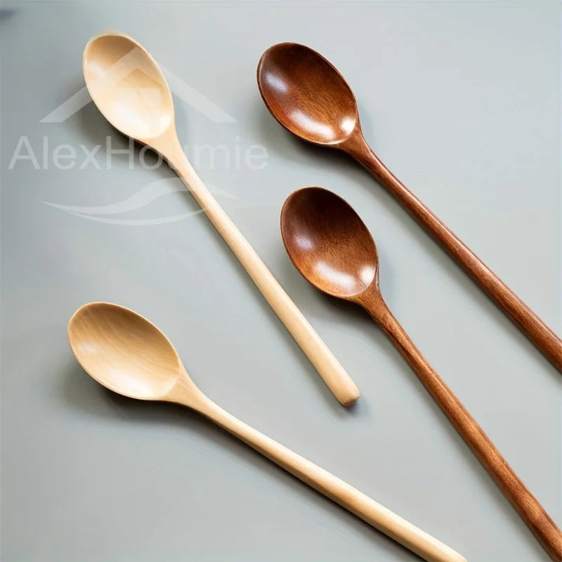 6 Piece  9 Inch Bamboo Mixing Spoons