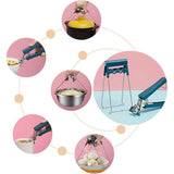 4 PCS Stainless Steel Hot Plate Gripper Set With Silicone Pinch Grips Oven Mitts