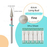 HYTOOS 5Pcs/Set Diamond Nail Drill Bits To Clean Cuticles And Nails