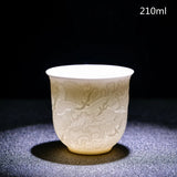 Chinese Three-dimensional White Porcelain Tea Cup