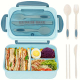 1pc Insulated Microwavable Sealed Lunch Box With Compartments