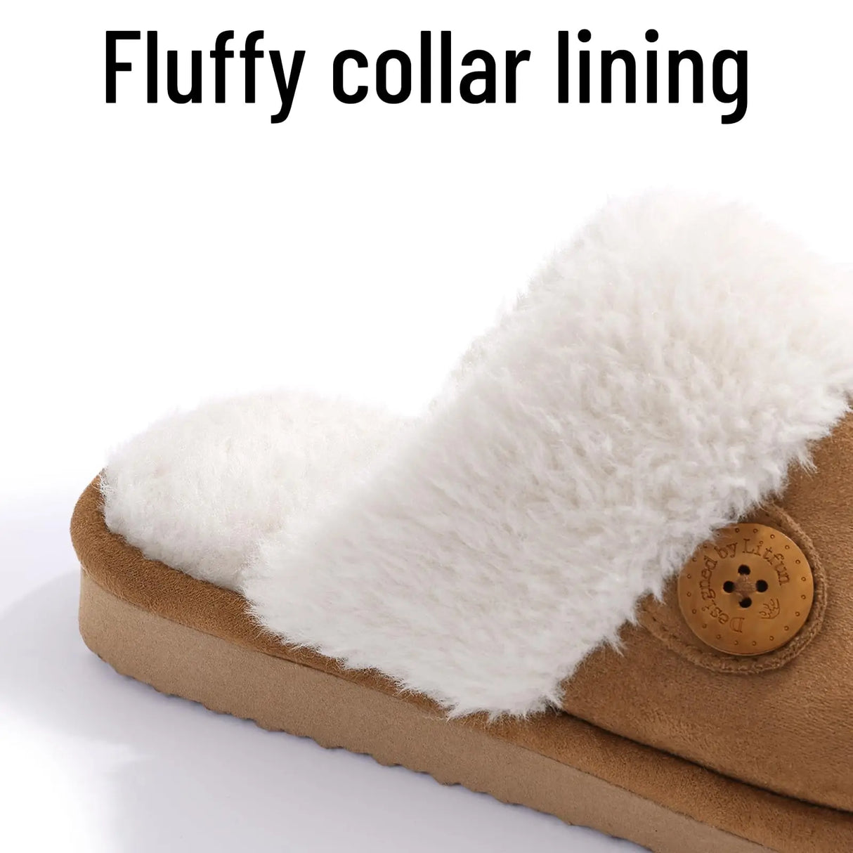 Evshine Women's Fur Plush Warm Slippers With Rubber Soles