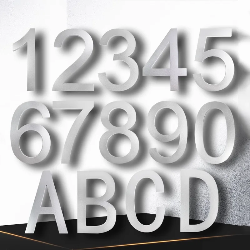 Outdoor  8 Inch Silver/Black 20cm Letters Or Numbers 0-9 For House Address