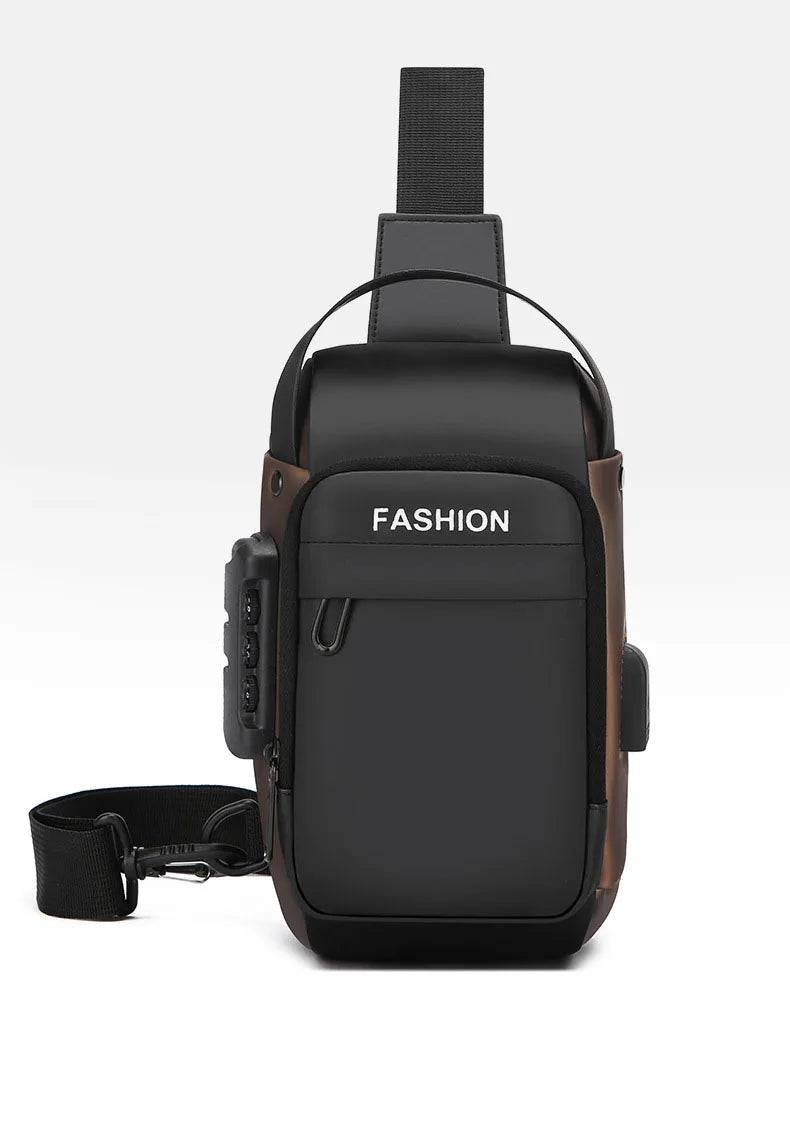 Men's Anti Theft USB Charging Crossbody Bag