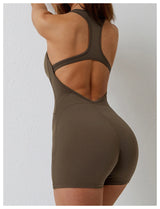 Women's Sleeveless One-piece Jumpsuit Fitness Bodysuit