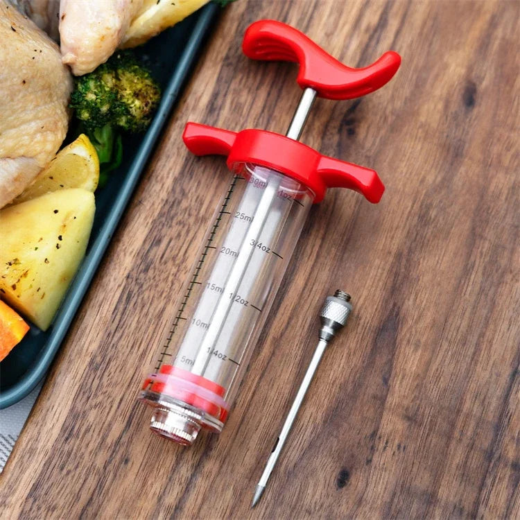 Meat Syringe With 3 Marinade Injector Needles For Chicken Or Turkeys