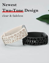 Wearlizer 3 Packs Two-Tone Leopard Engraved Soft Silicone Band for Fitbit Charge 5 Or 6