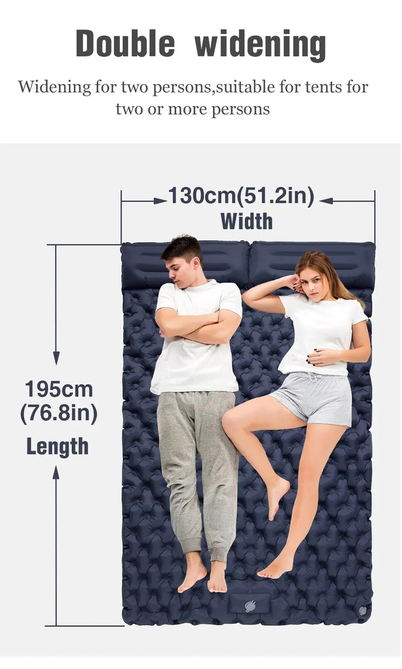 WESTTUNE Double Inflatable Mattress with Built-in Pillow Pump
