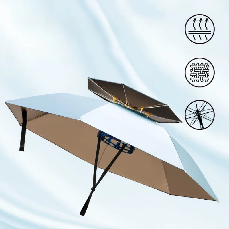 Head Mounted Sunshade Or Rain Umbrella Hat