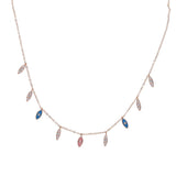 Ladies Enamel Rose Lariat Necklace