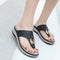 TIMETANG Soft Leather Platform Beach Sandals With Low Comfortable heels.