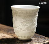 Chinese Three-dimensional White Porcelain Tea Cup