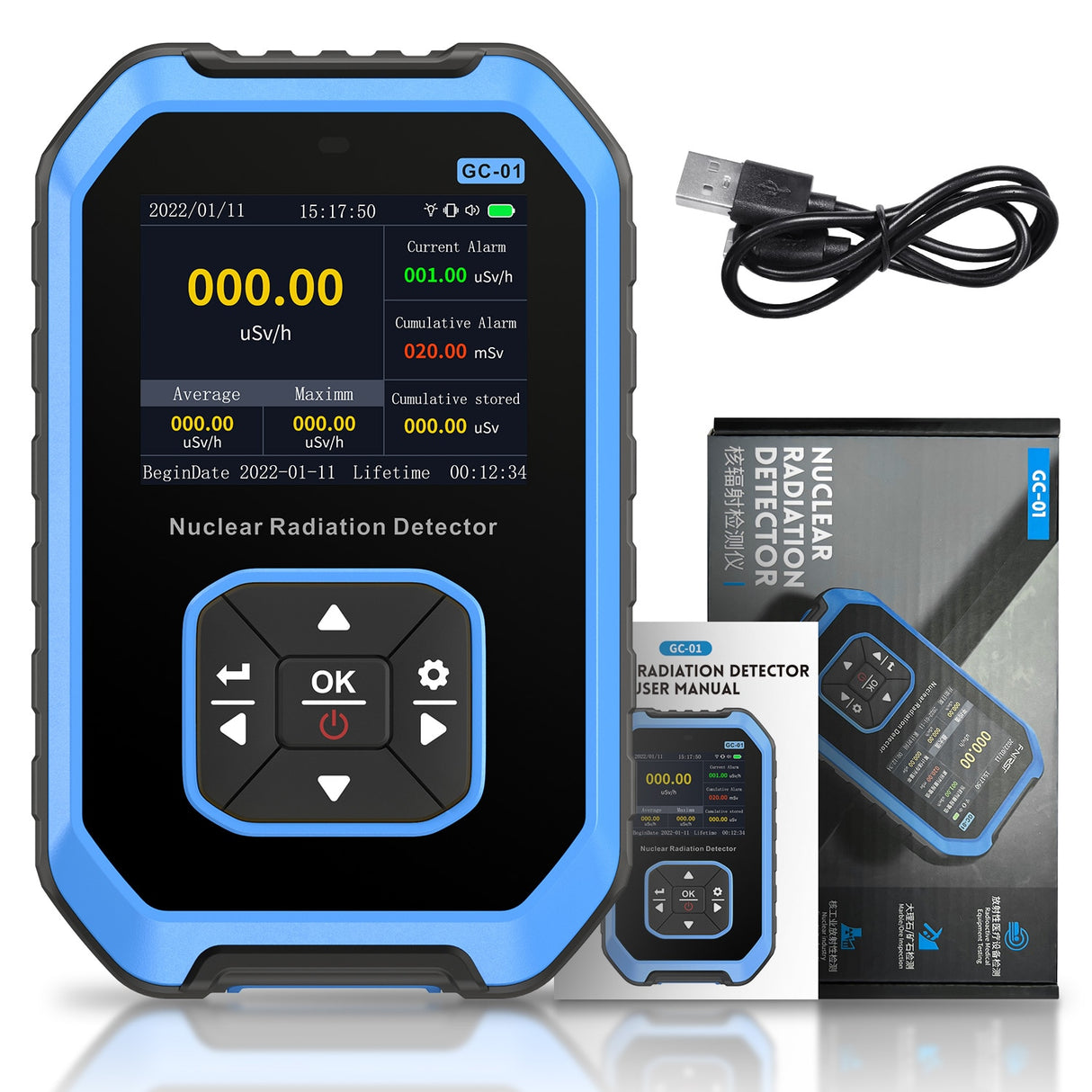 FNIRSI GC-01 Geiger Counter Nuclear Radioactivity Tester.