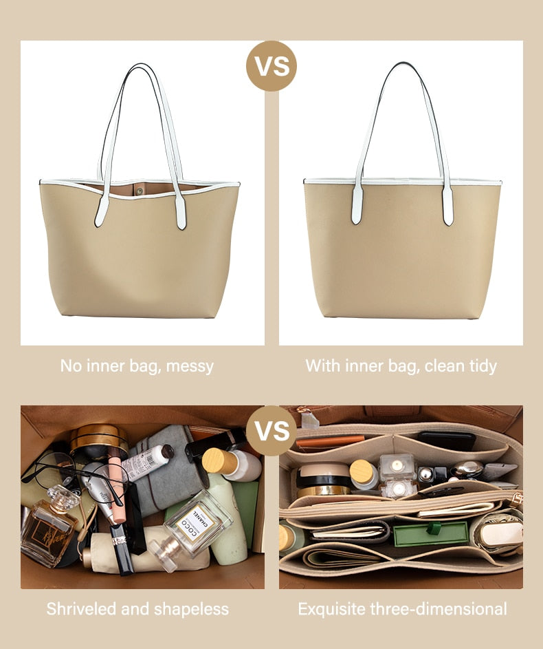 WUTA Insert Handbag Organizer With Or Without Zipper.