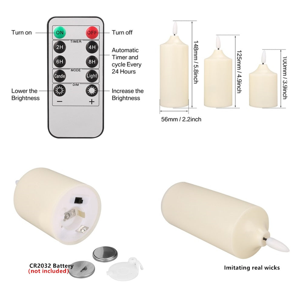 6/24Pcs Flameless LED Battery Powered Candles.