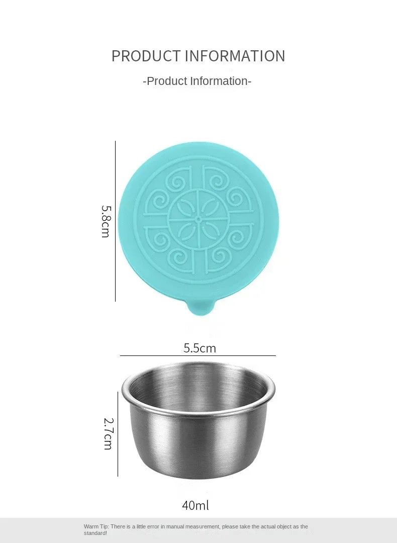6 Pcs Set Leakproof Stainless Steel Containers With Silicone Stretch Lids