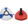 1 SET Triangular Spin Mop Base Head with Replacement Microfiber Pad