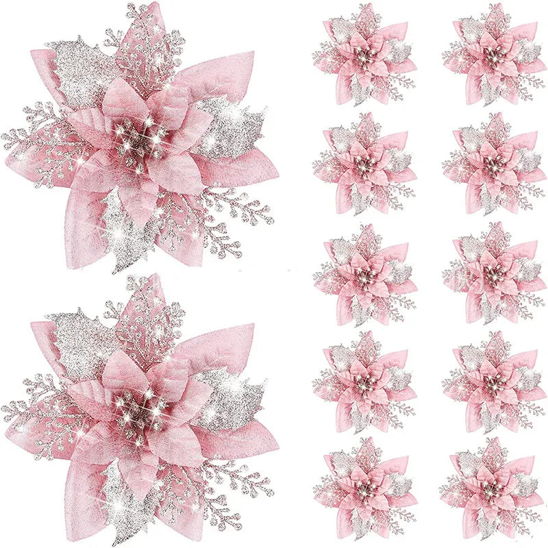 10/5/1pcs 14.5cm Glitter Christmas Tree Or Gift Wrap Decoration.