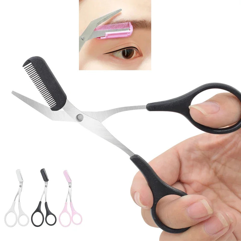 Stainless Steel Eyebrow Scissors with Comb